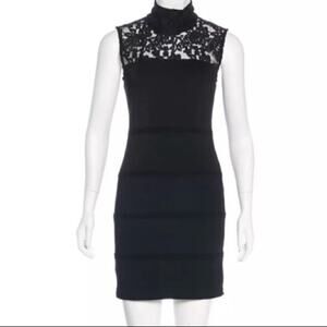 Alice + Olivia Black Lace Dress Bodycon S Small